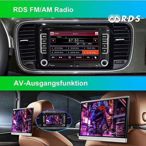 GelldG Autoradio, 7-Zoll-Bildschirm Touch Display, Bluetooth mit Navi Radio  Autoradio